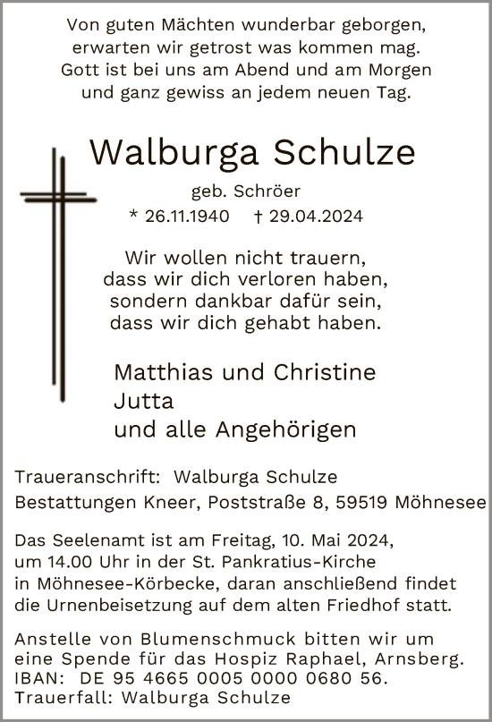 Zur Gedenkseite von Walburga